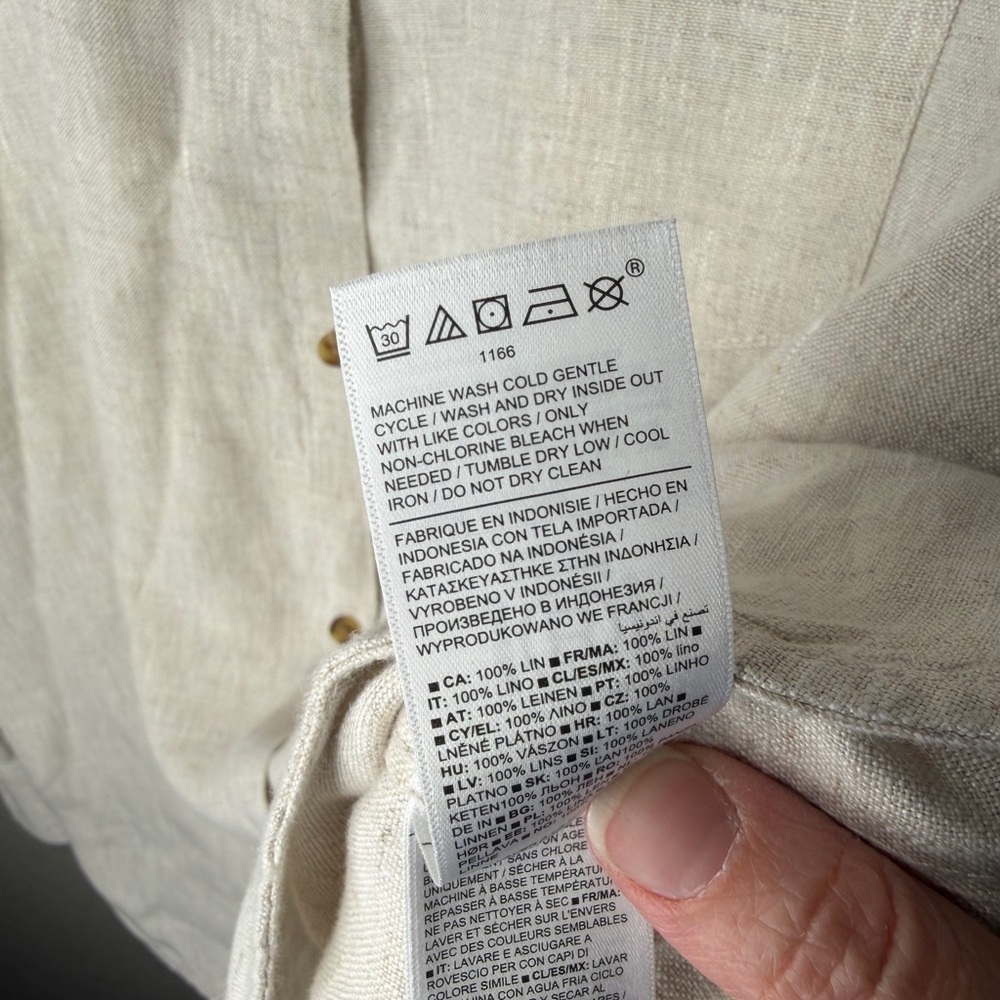 Athleta Retreat Linen Top Size XL in Undyed Color 100% Linen Breathable - Picture 12 of 15